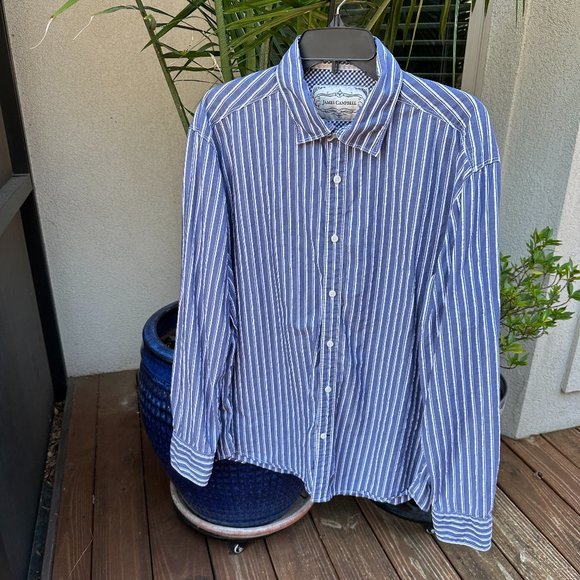 JAMES CAMPBELL Stripe Shirt with Contrasting Cuffs - XL - Picture 3 of 9